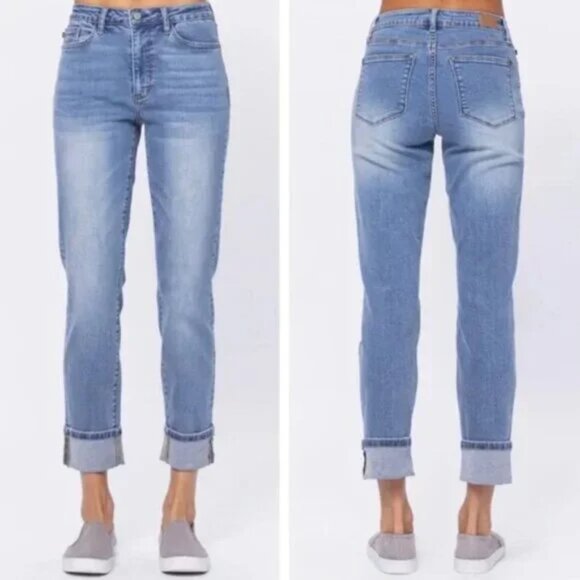 Judy Blue Boyfriend Fit Jeans Size 11/30 Vintage Wash JB88337 Stretch Denim - Picture 1 of 9